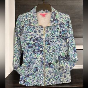 Lilly Pulitzer Jacket  XS Zip Up Sweatshirt Leona In Iris Blue High Maintenance
